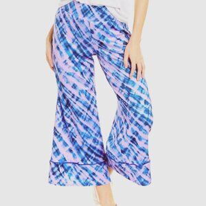 NWT [Terez] Wide Leg Cropped Purple/Blue Athletic Loungewear Pants Womens Sz S